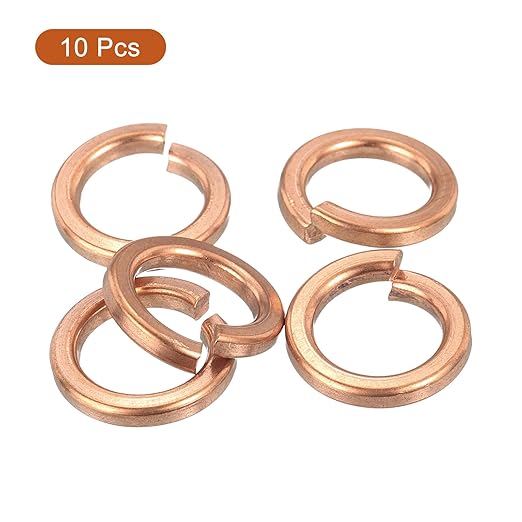 uxcell 10 Pcs Spring Lock Washer, M12 Split Lock Washer Assortment Copper Lock Washers for Screws Bolts Nuts
