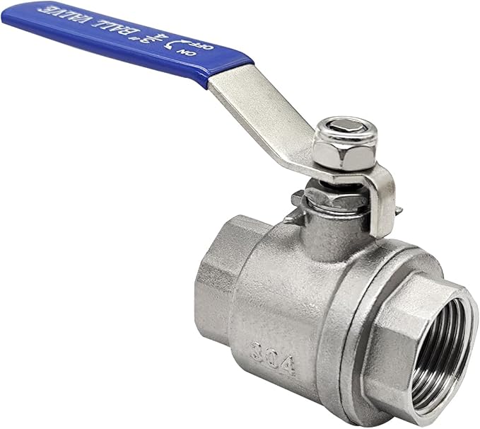2" NPT Female 304 Stainless Steel Full Port Ball Valve with Blue Vinyl Handle 1000 WOG (2 inch)