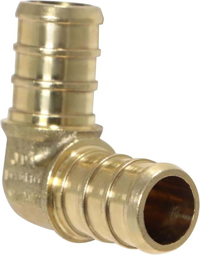 XFITTING 10 Pcs Brass Pex Elbow Crimp Fitting, 1/2 Inch, 23-3-2=10X