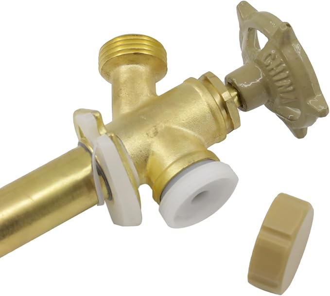 10 Inch Anti-Siphon Frost Free Sillcock Valve Multiturn 1/2 Inch NPT, 3/4 Inch Hose Bibb, Brass Body,Brass Valve 10 inch Length