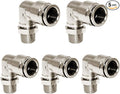 Beduan Brass BPL Push to Connect Air Fittings Elbow 1/2" Tube OD x 1/4" NPT Male 90° Degree Adapter (Pack of 5)