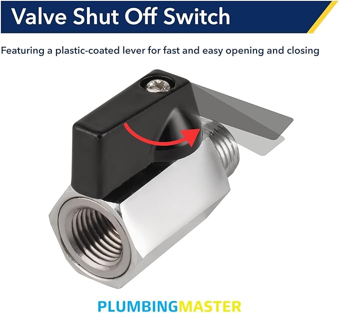 1/4" Mini Ball Valve NPT Female X Male Shut-Off Valve, 2-Way Full Port Shut Off Valve, Manual On/Off Control, for Water Air Oil Gas, Industrial & Household Plumbing Applications-10pcs