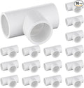 16-Packs 1 inch Tee PVC Fitting 3 Way Furniture Grade Pipe Elbow Connector for DIY PVC Shelf Greenhouse Pipe Fittings