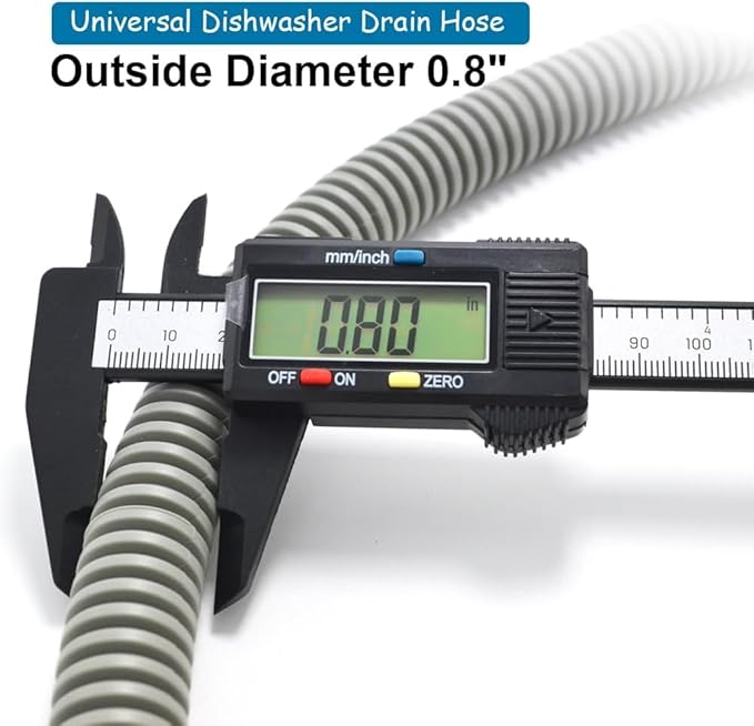 TTFLEX Dishwasher Drain Hose 6 FT, Flexible Discharge Dishwasher Hose with Stainless Steel Clamps, Trim to Fit 11/16", 1", or 1-1/8" Dishwasher End, Fit 5/8", 3/4", or 1" Garbage Disposal/Sink End