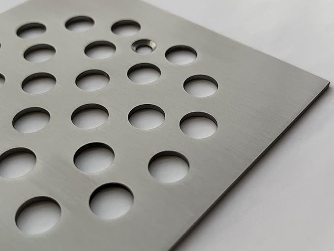 4-1/4 Inch Screw-in Square Floor Drain Cover Replacement Shower Grates with Screws (Brushed Nickel)