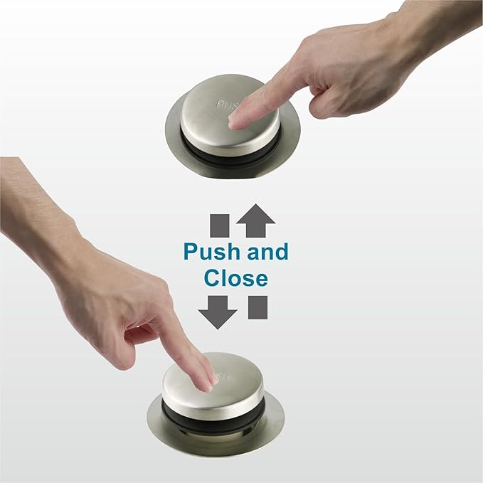 Tubular Bath Tub Drain Kit 1-1/2" with Brushed Tip-Toe Bathtub Drain Stopper, Welsan Touch-Toe Bath Plug Waste and Overflow Face Plate, PVC Plastic Pipe (Brushed Nickel)