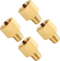 SUNGATOR 4-Pack 1/8 Inch Male x 1/4 Female NPT Reducer, Brass Pipe Fitting Adapters, 1/8'' Male to 1/4'' Female NPT Reducer Adapters, Brass Pipe Extension Connectors
