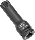 1/2-Inch Drive x M19(19mm） Impact XZN Triple Square Spline Bit Socket, Metric Lengthen Screwdriver Socket Adapter, 3-Inch Length, CR-MO Steel, One-Piece Construction, Black