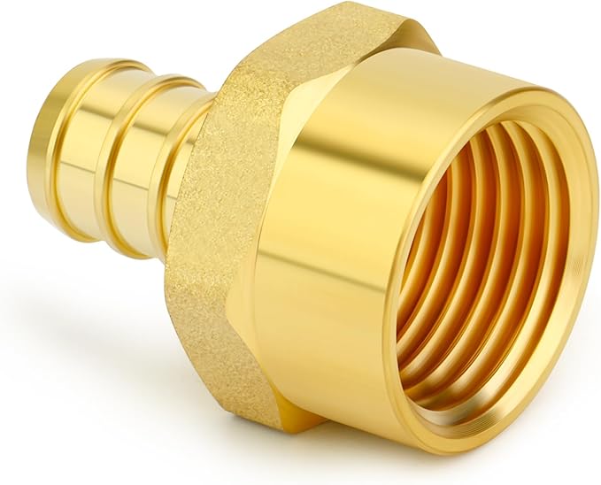 GASHER 2Pcs No Lead Brass 1/2" Pex Female Adapter, 1/2" Female NPT to 1/2" PEX Adapter for Pex Tubing