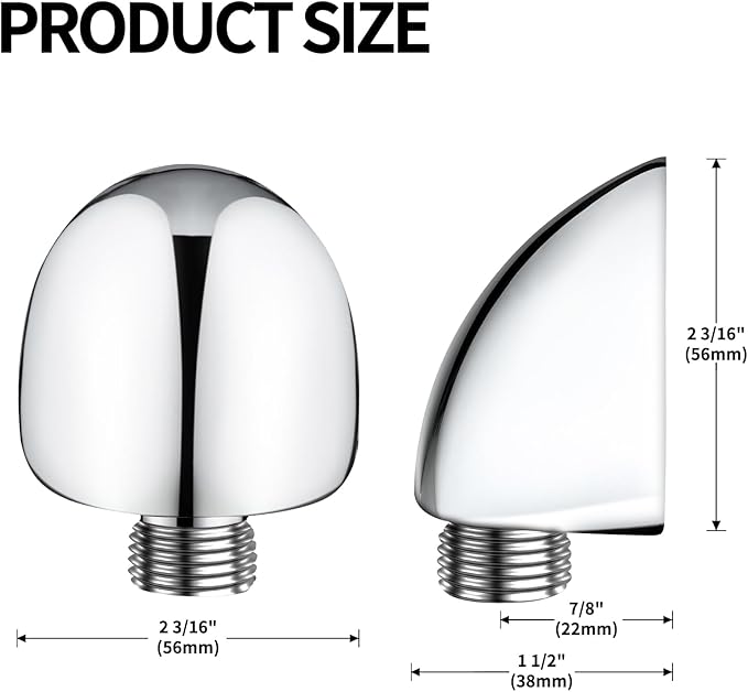 50560-PN-PR Wall Supply Elbow for Hand Shower Adapter, Water Supply for Hand Held Shower, Wall-Mount Elbow, Lumicoat Polished Nickel
