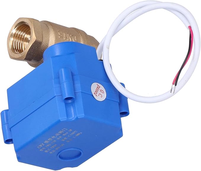 Motorized Ball Valve Brass Electrical Straight Through Water Treatment Miniature Electric Ball Valve for Plumbing Systems DN15 Thread 1/2 Inch CWX15NCR04DC924VDN15