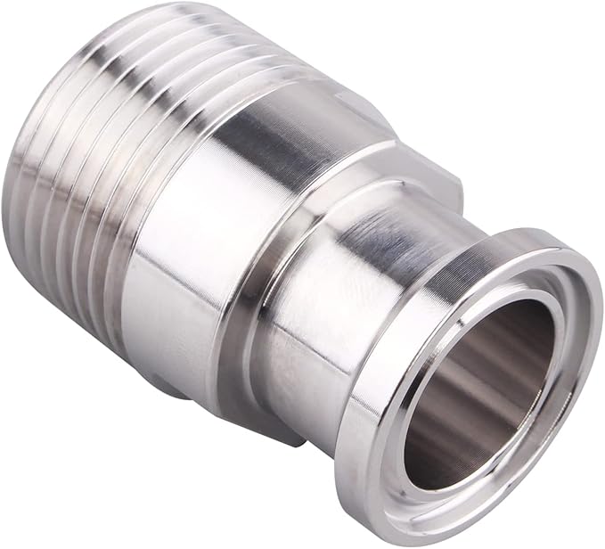 DERNORD 1/2" Tri clamp Adapter to 3/4 inch MNPT Thread Ferrule Sanitary Pipe Fitting