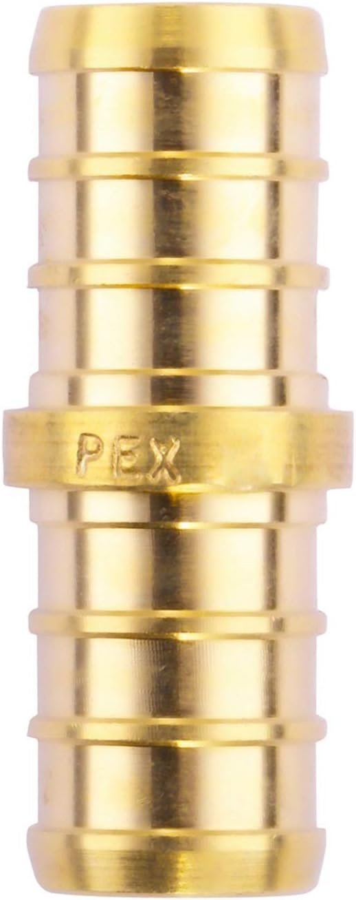 1/2 inch Straight Coupling PEX 1/2" (pack of 10) Lead-Free Brass Barb Crimp Pipe Fitting/Fittings