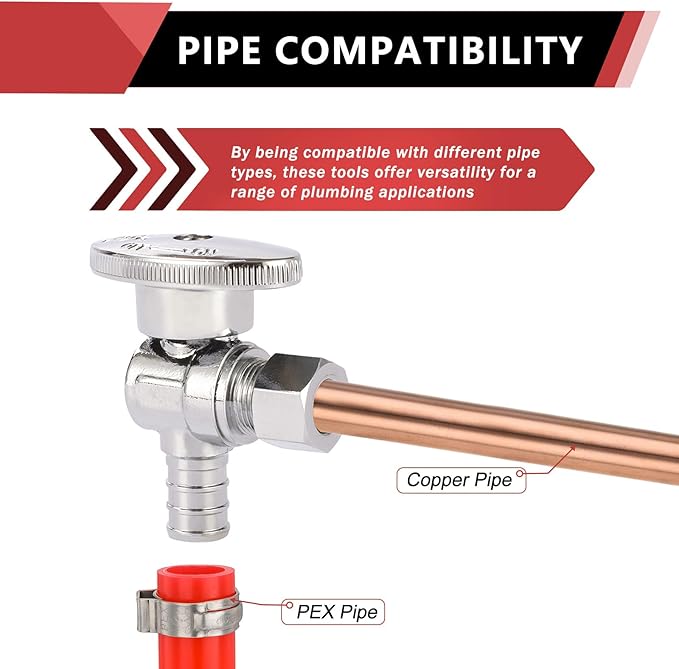 (Pack of 20) EFIELD 1/4 Turn Angle Stop Valve 3/8" OD Compression X 1/2" Pex Chrome Plated Brass,(VALVE076-20PCS)