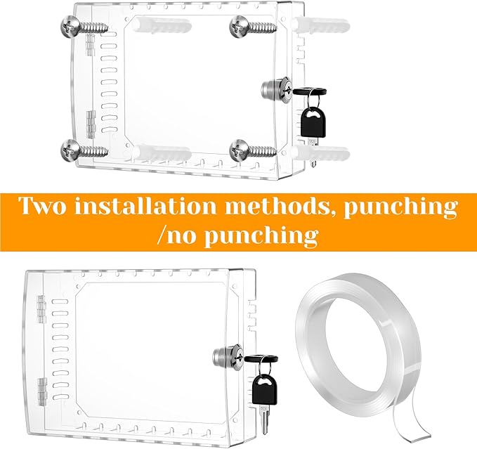3 Pack Large Thermostat Lock Box Cover with Key – Clear, Durable PC Material – Universal Fit for Thermostats up to 4.8"H x 6.2"W, Tamper-Proof & Energy-Saving Solution