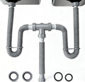 Sink Drain Pipe Kit - Expandable Flexible P-Trap for 1 1/2" or 1 1/4" Drains, Complete with Connectors and Adapter, Adjustable Installation, Ideal for Kitchen, Bathroom(Grey)