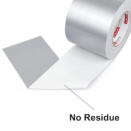 4 Inch Silver Duct Tape, Industrial Grade 4 inches x 55 Yards (164 ft), 9 Mil Heavy-Duty, Waterproof, Strong, Flexible, No Residue, for Crafts & Home Improvement