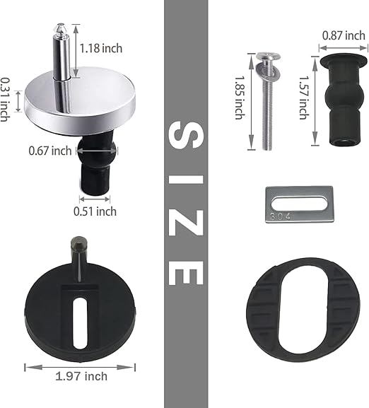 MUU Universal Toilet Seat Bolt kit,Screws,Quick Release,Easy to Install- Toilet Seat Replacement Parts Kit,Toilet Cover Maintenance Accessories,Fixing Accessories (Circle Screws)