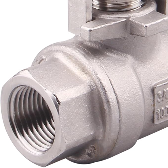 DERNORD 2 Pack Stainless Steel 304 Ball Valve, Full Port Heavy Duty for WOG with Locking Device (3/8" NPT)