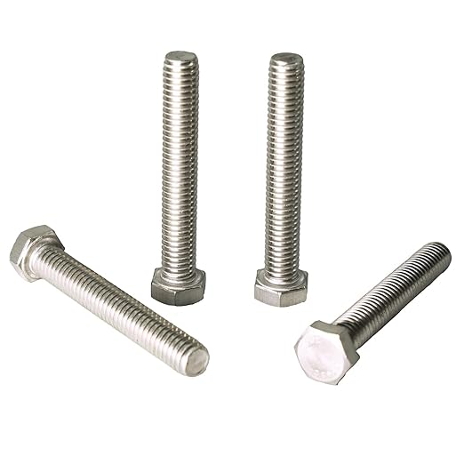 3/8"-16 X 1/2" (25pc) Stainless Steel Hex Head Screw Bolt, Fully Threaded, Stainless Steel 18-8 (304), Plain Finish,by SANTIE