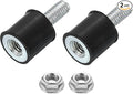 uxcell M4 Rubber Mounts, 2Pcs 10x10mm(DxH) Rubber Cylindrical Anti Vibration Isolator Shock Absorber with Lock Nut for Car Bobbin Generator Air Compressors