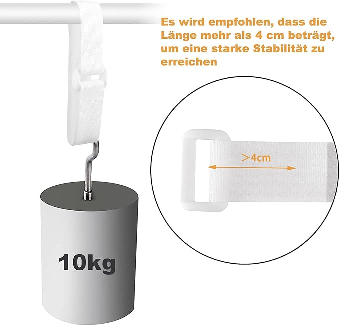 32Ft x 0.8In adjustable Cable Straps with Buckles, Free Cut Length, Reusable Fastening Cable Ties, Hook and Loop Securing Strap for Cable Tidy, Wire Management, Cord Organiser, white