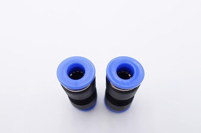 Push to Connect Fitting 6mm Tube OD, Pneumatic Air Water Straight Union Two Way Connector/Coupler (Pack of 5)