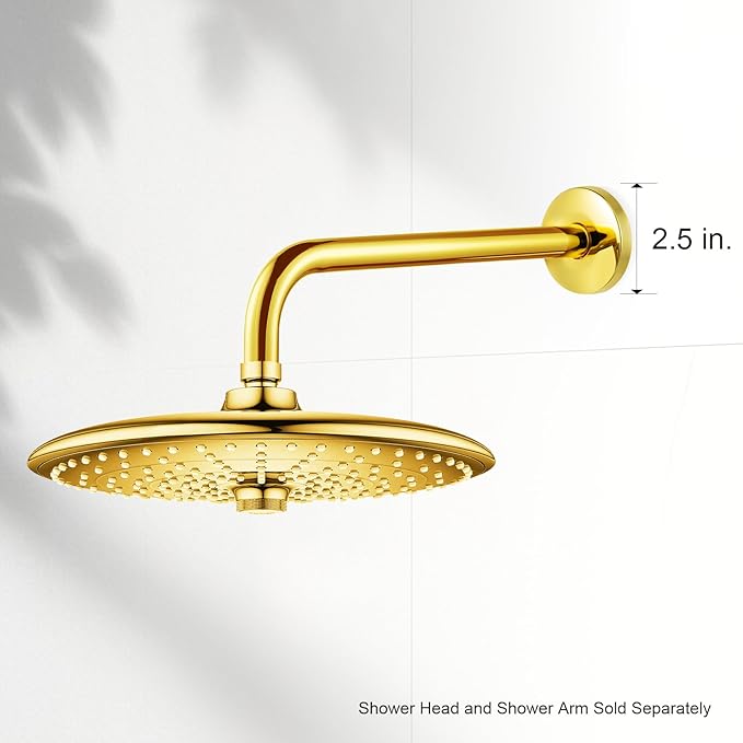 OFFO Shower Arm Flange Bright Gold 2.5" in Outer Diameter Replacement Shower Head Arm Escutcheon Plate Suitable for Most Brands Head Arms