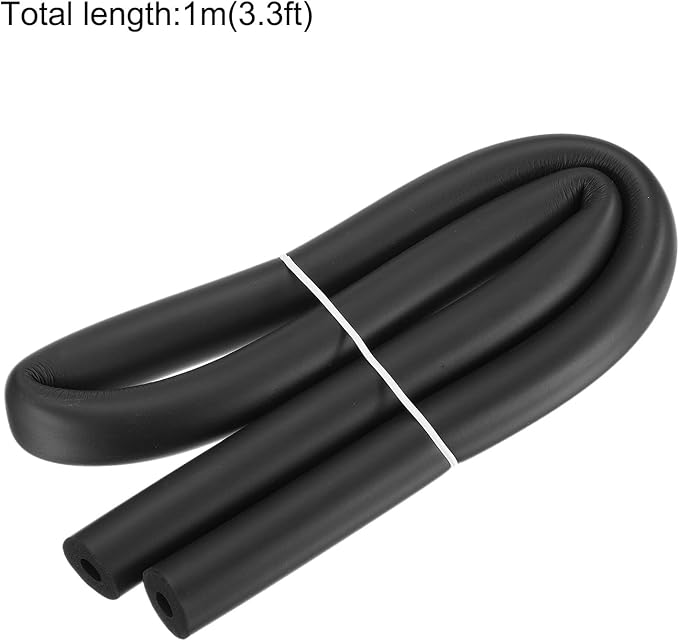 uxcell Foam Tubing for Handle Grip Support, Pipe Insulation Outside Pipe Lagging, 9mm(3/8") ID 23mm OD 1m Black