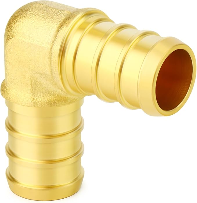 GASHER 10Pcs No Lead Brass 1/2" Pex Elbow Fittings, 1/2 Inch Pex Fittings for Pex Tubing
