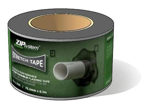ZIP System Huber Stretch Tape | Self-Adhesive Flexible Flashing for Doors-Windows (3" x 20')