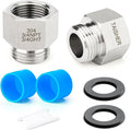 TAISHER 2PCS 304 Stainless Steel Garden Hose Adapter, 3/4" GHT Male x 3/4" NPT Female Garden Hose Connector