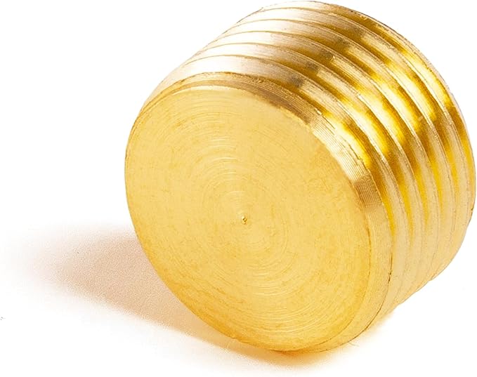 ChillWaves Brass Pipe Fitting, Internal Hex Head Socket Pipe Plug Fitting 1/8" NPT Male Thread Adapter(12-PACK)