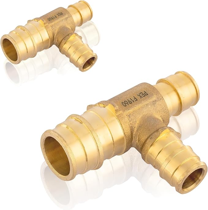 50-Pack HeSun PEX-A Fitting, 3/4"x1/2"x1/2" Expansion Tee, PEX Expansion Fitting Tee, ASTM F1960(PEX1960047-50)