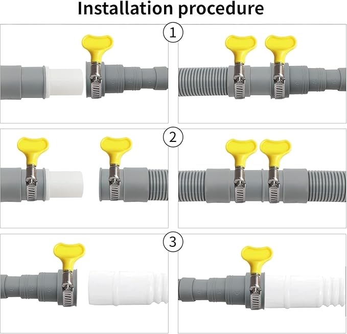 Universal Washing Machine Drain Hose Kit, 10FT Extra Long with U-Bend Bracket & 4 Clamps, for Washer Dishwasher Dehumidifier Sink RV