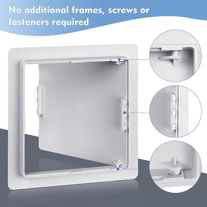 Donext Access Plumbing Panel for Drywall Ceiling, 8x8 in Plastic Access Door, Wall Hole Cover Plate for Plumbing & Electrical & Wiring, White