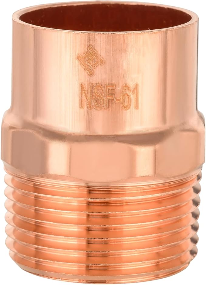 EFIELD 1-1/2-Inch Copper Male Adapter C x MNPT, LF Copper Plumbing Fittings with Sweat Solder X MNPT Connection (1-1/2-inch),(COPPER120)