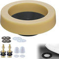 Hibbent Extra Thick Toilet Wax Ring Replacement Kit, Universal Toilet Seal Ring with Brass Bolts and Toilet Bolt Covers, PE Toilet Flange Fits 3 Inch and 4 Inch Drain Pipes