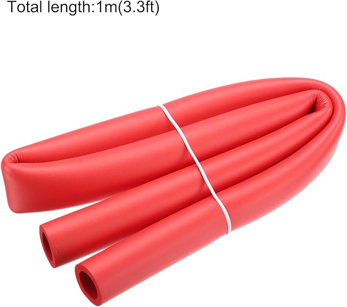 uxcell Foam Tubing for Handle Grip Support, Pipe Insulation Outside Pipe Lagging, 22mm(7/8") ID 29mm(1 1/8") OD 1m Red