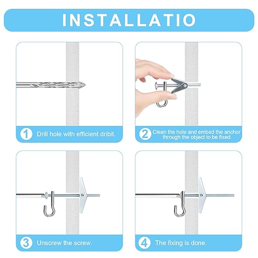 92pcs 3/16 Inch Heavy Duty Drywall Anchors and Screws, 23 Sets Toggle Bolts and Wing Nuts Set, Hollow Drywall Anchors Bolts Screws Assortment Kit for Hanging Lamps Heavy Items