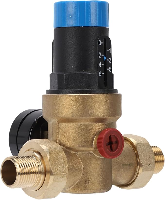 Water Pressure Regulator Valve Pressure Reducing Valve Water Pressure Controller DN15 1/2 Inch Brass with 316L Stainless Steel Filter 40um for Home Use RV Camping