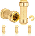 5-Pack HeSun Pushfit Check Valve, 1/2-Inch Push to Connect Plumbing Fittings with Disconnect Clip, Brass Push-fit Fittings for PEX, Copper, CPVC, PE-RT Pipes(PF-VALVE060-5)
