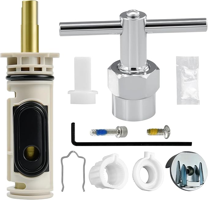 1222 Cartridge Kit Compatible with Moen Posi Temp Valve Tub Shower Faucet Single Handle, Incloud 104421 Cartridge Puller remaoval Tool and Handle Adapter Kit 116653