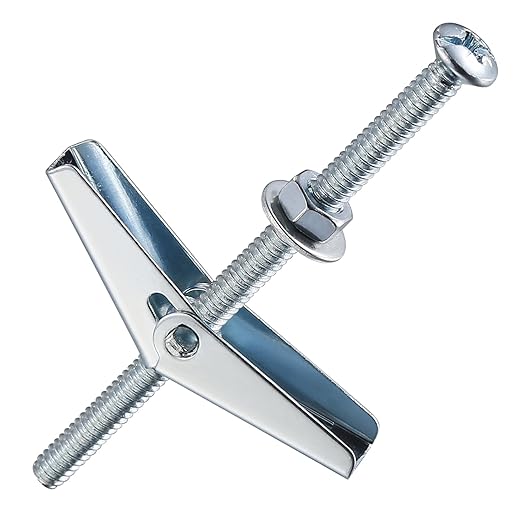 (100 pcs) 3/16" Heavy Duty Drywall Anchors and Screws,Toggle Bolts and Wing Nuts Set, Hollow Drywall Anchors Bolts Screws Assortment Kit for Hanging Lamps Heavy Items