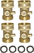 HQMPC Heavy Duty Brass Shut Off Valve Brass Water Hose Valve Garden Hose Connector 4Pcs