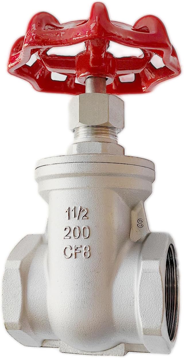 304 Stainless Steel Gate Valve, 1-1/2" NPT Stainless Steel Female Threaded Rotary globe valve for water flow switches, fuel water vapor, air switches, for sump pumps and air compressors DN40