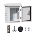 Outdoor Electrical Enclosure Weatherproof Box - 9.1 * 11.6 * 5.7" Galvanized Plate Electrical Enclosure,with Removable Mounting Plate and Muffin Fan Vent(23 * 29.5 * 14.5cm)