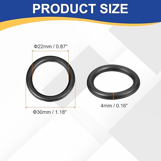 HARFINGTON 20pcs Nitrile Rubber O-Rings 30mm OD 22mm ID 4mm Width Metric Buna-N NBR Sealing Gasket Plumbing Sealing Repair O Rings for Car Auto Vehicle Repair Faucet Air Gas