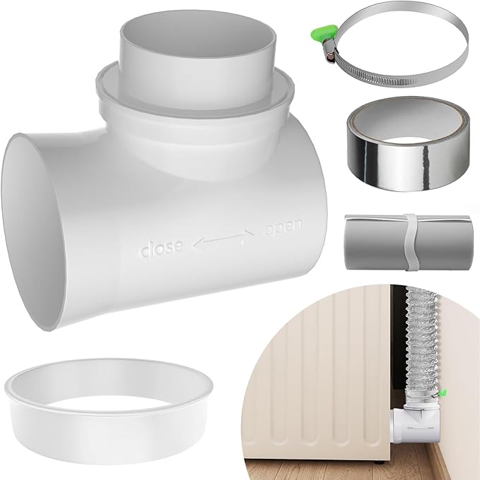 Dryer Vent Connector Kit, 90 Degree Dryer Vent Elbow, 4" ABS Elbow for 4 Inch Dryer Hose in Confined Spaces, OEM Replacement with Smooth Interior - Prevents Hose Crushing & Saves Space
