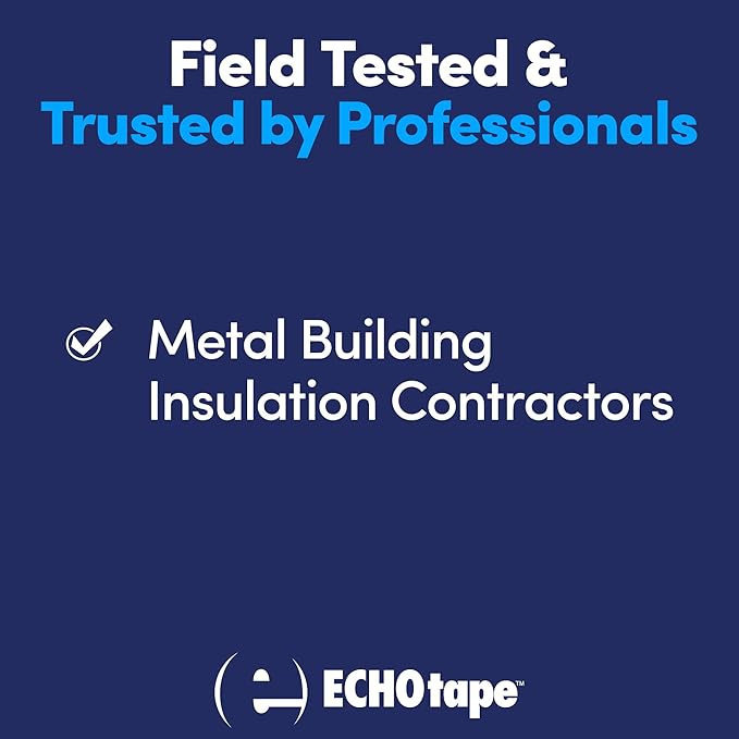 ECHOtape FS-G7731 | All Weather Lamtec WMP-VR Facing Tape | Metal Building Insulation Tape | White Seam and Repair Tape | Cold Weather Acrylic Adhesive | Contractor Tape | 2.83 in x 50 yds